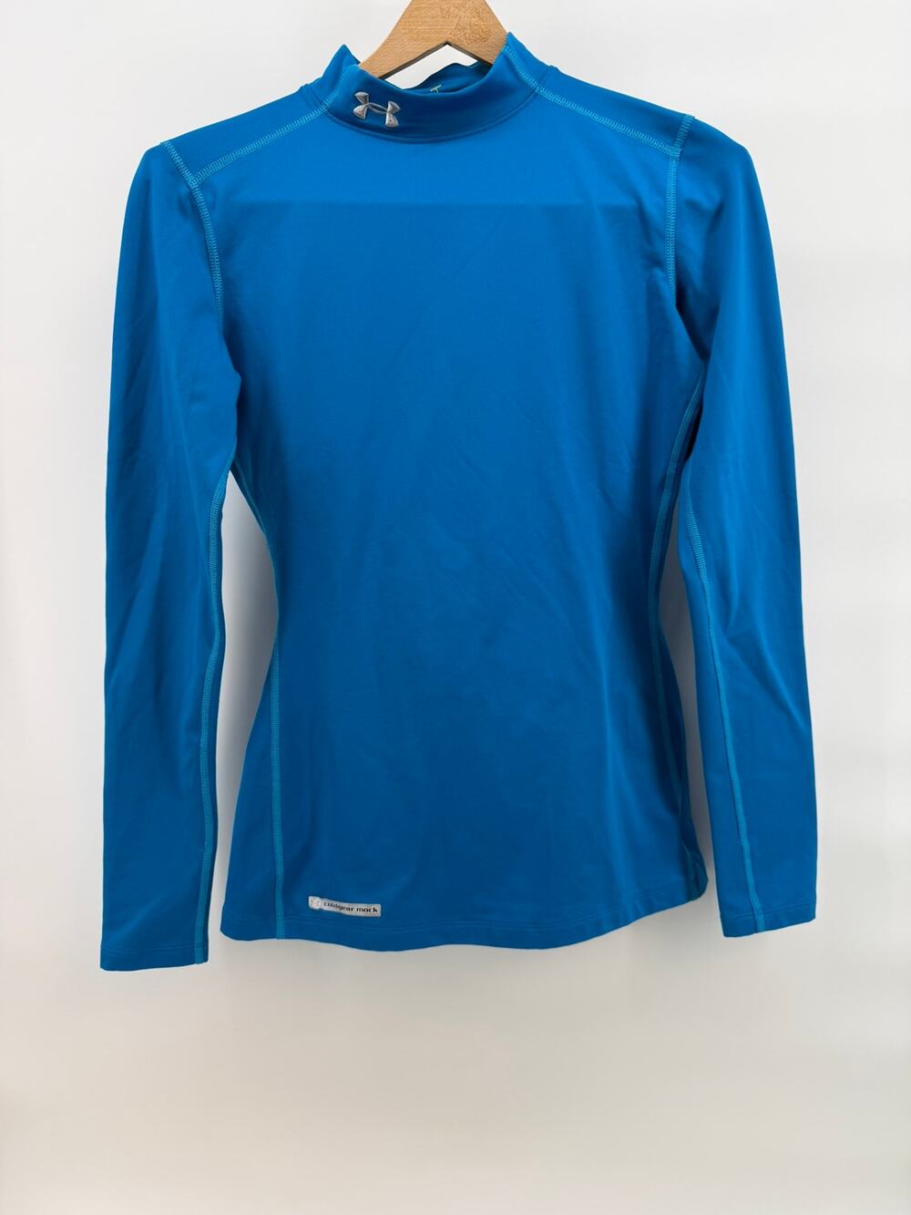 Under Armour ColdGear Women's Blue Fitted Mock Neck Long Sleeve Shirt Size S